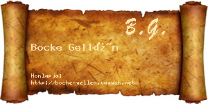 Bocke Gellén névjegykártya